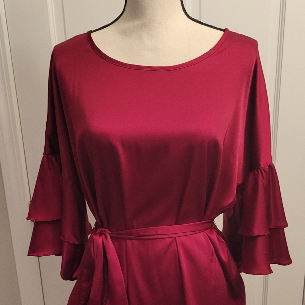 Silk Red Blouse